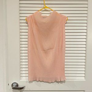 Pink Sleeveless Pleated Top